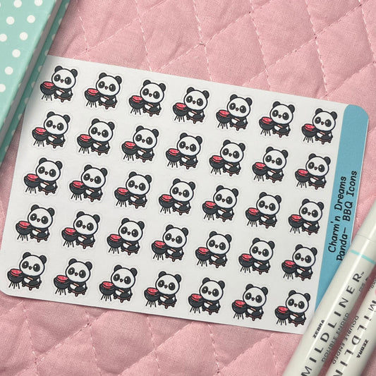 Panda BBQ Icon Planner Stickers
