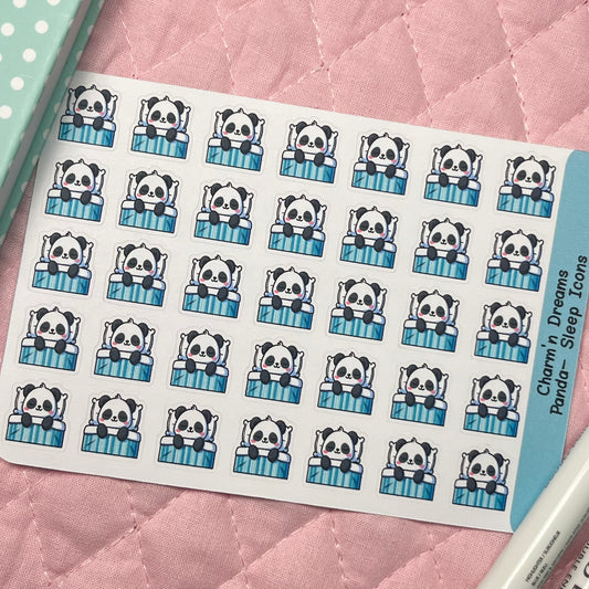 Panda Take a Nap Sleep Icon Planner Stickers