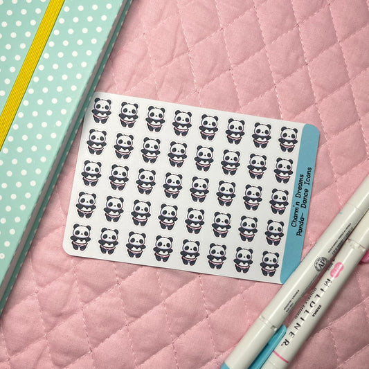 Panda Dance Icon Planner Stickers