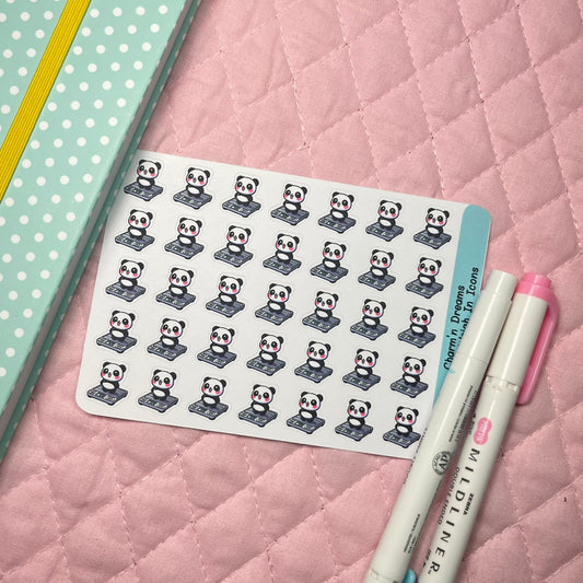 Panda Weigh In- Weight Icon Planner Stickers