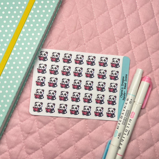 Panda Read Icon Planner Stickers