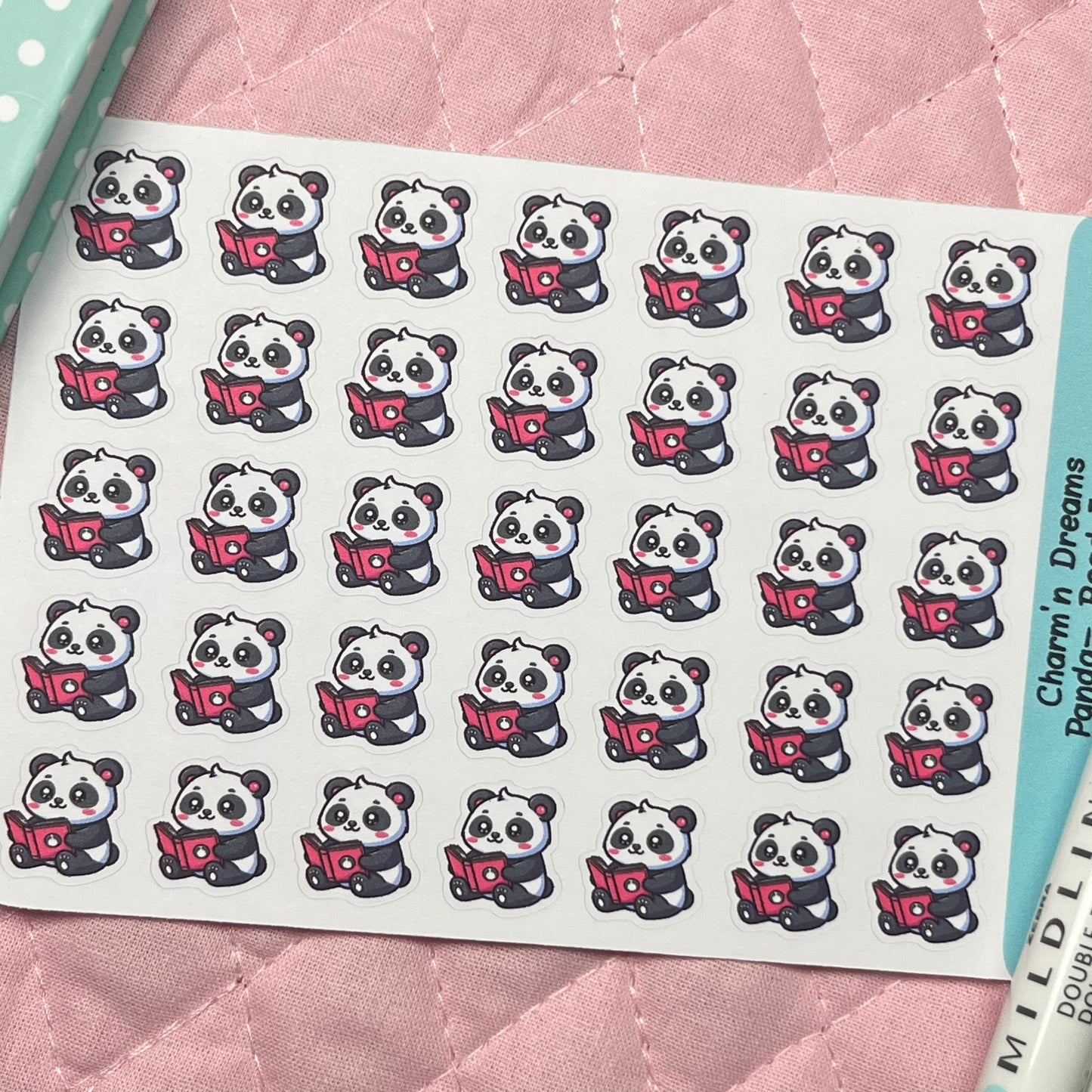 Panda Read Icon Planner Stickers