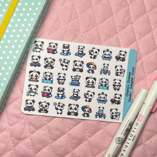 Panda Sampler Icon Planner Stickers