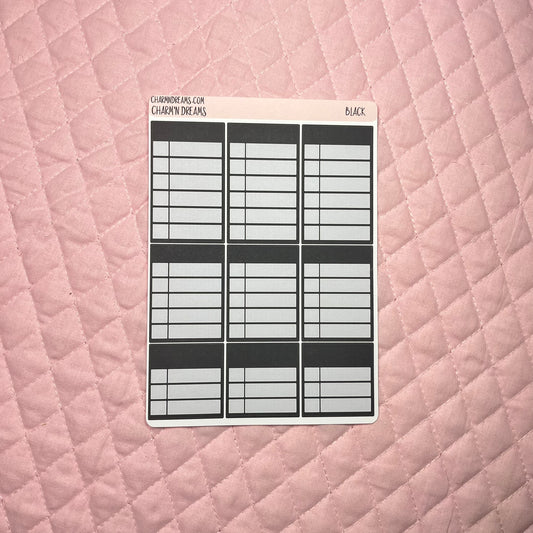 Black Planner Sticker Kit