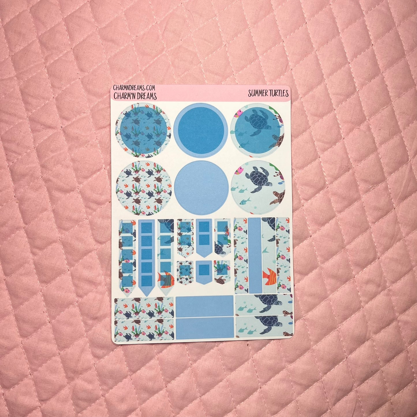 Summer Turtles Planner Sticker Kit