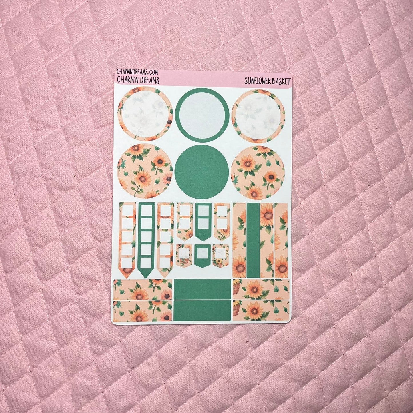 Sunflower Basket Planner Sticker Kit