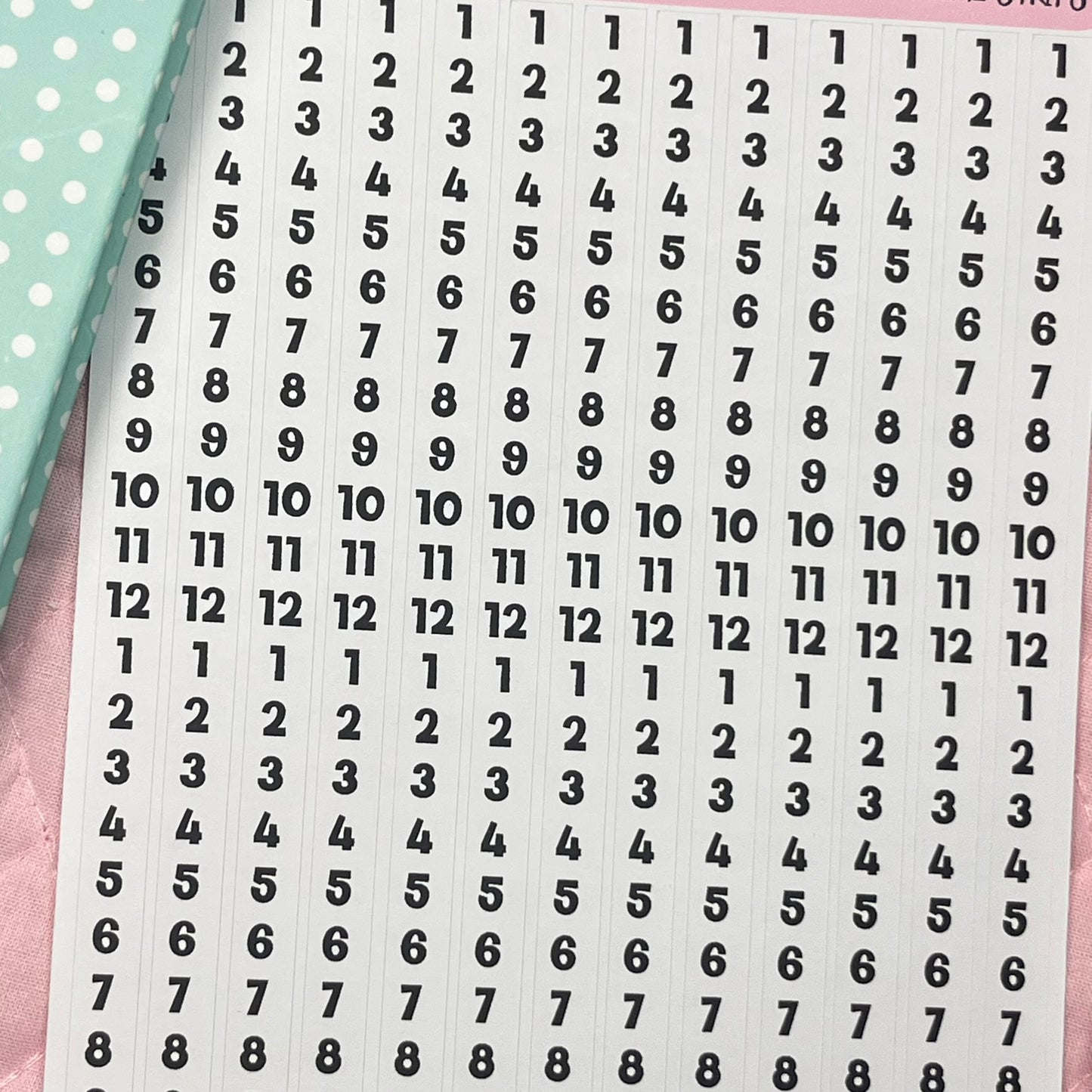 Time Strips Planner Stickers- Black and White Planner Stickers - Charm'n Dreams
