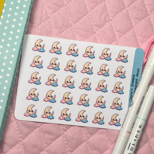 Weather Crescent Moon Icon Planner Stickers
