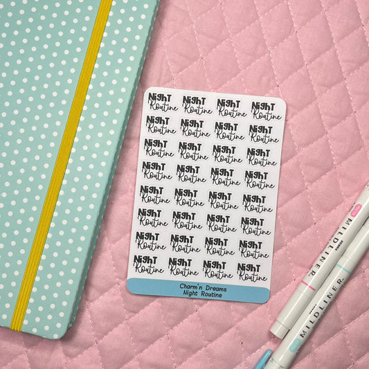 Night Routine Functional Planner Stickers