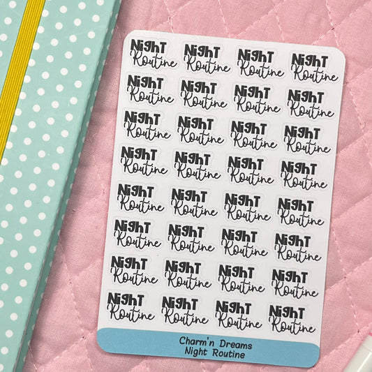 Night Routine Functional Planner Stickers