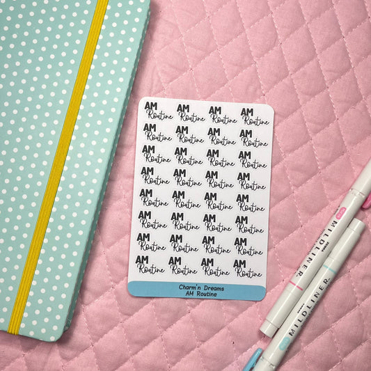 AM Routine Functional Planner Stickers