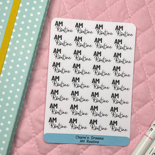 AM Routine Functional Planner Stickers
