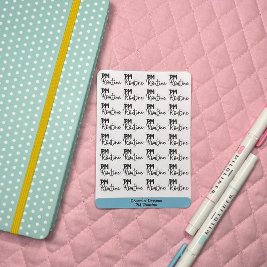 PM Routine Functional Planner Stickers