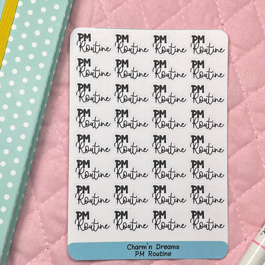 PM Routine Functional Planner Stickers