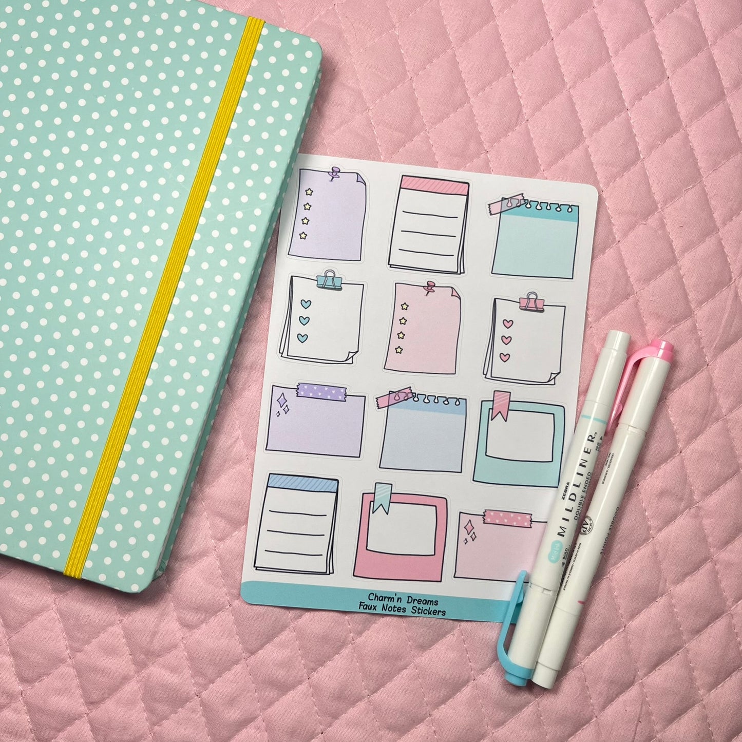 Faux Sticky Notes Planner Stickers