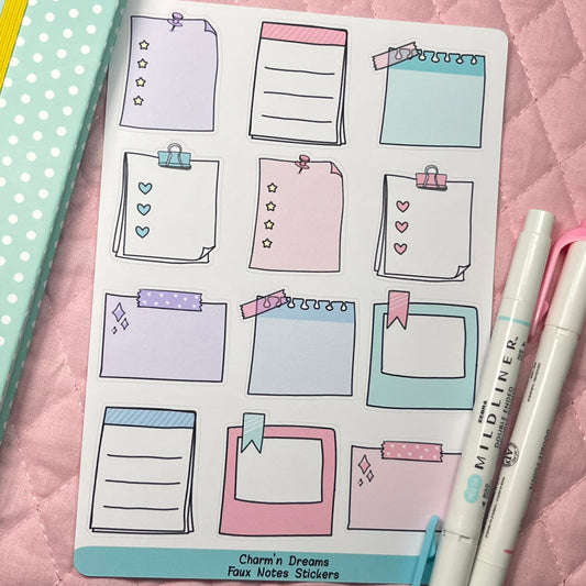 Faux Sticky Notes Planner Stickers