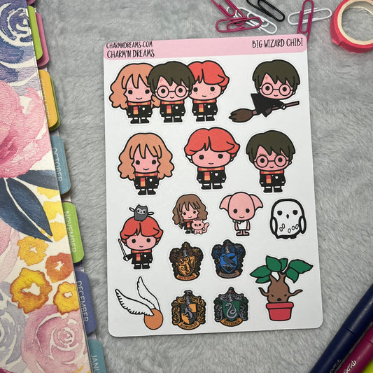 Wizarding School Large Chibis Planner Sticker Sheet