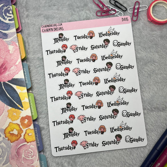 Wizarding School  Days Planner Sticker Sheet
