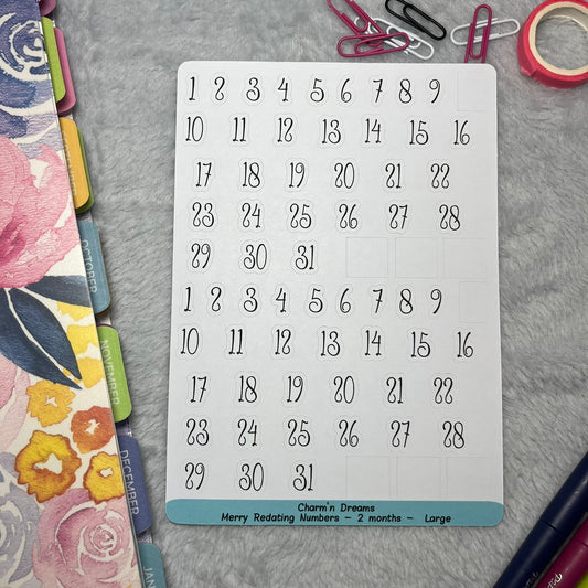 Merry Numbers Large Planner Sticker Sheet