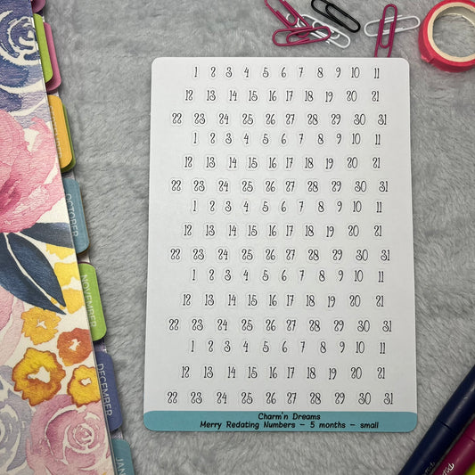 Merry Numbers Small Planner Sticker Sheet