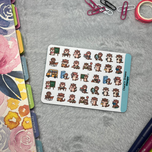 Otter School Sampler Icon Planner Stickers