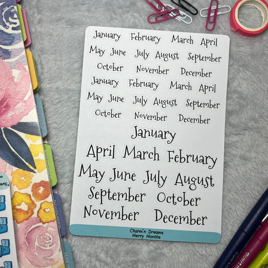 Merry Months Planner Sticker Sheet