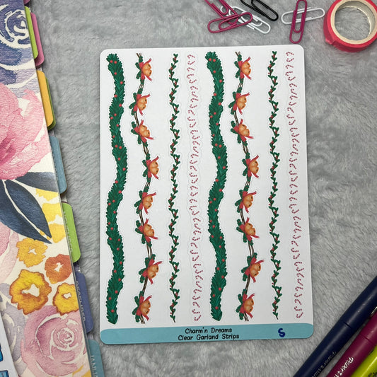 Clear Garland Strips 1 Planner Sticker Sheet