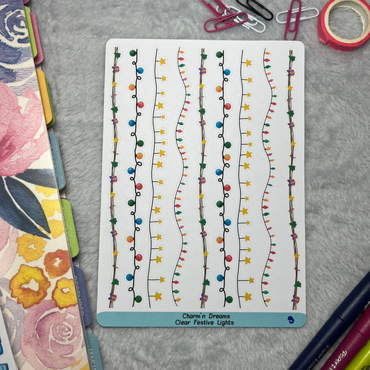 Clear Garland Strips 2 Planner Sticker Sheet