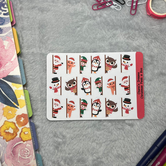 Christmas Peek a Boo Icon Planner Stickers