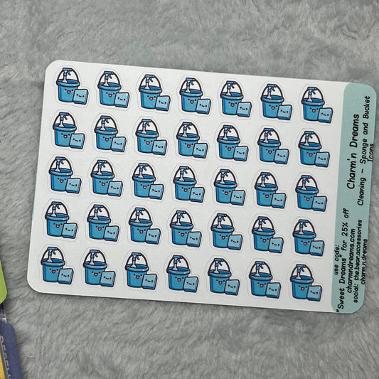 Cleaning Bucket Icon Planner Stickers