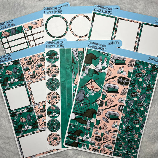 Wizard School Slytherin Planner Sticker Kit