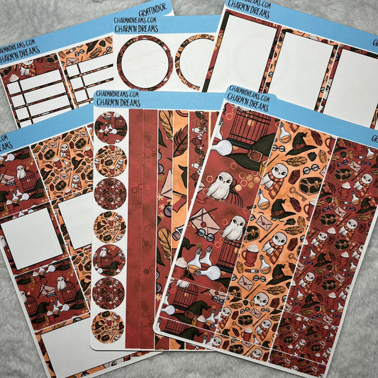 Wizard School Gryffindor Planner Sticker Kit