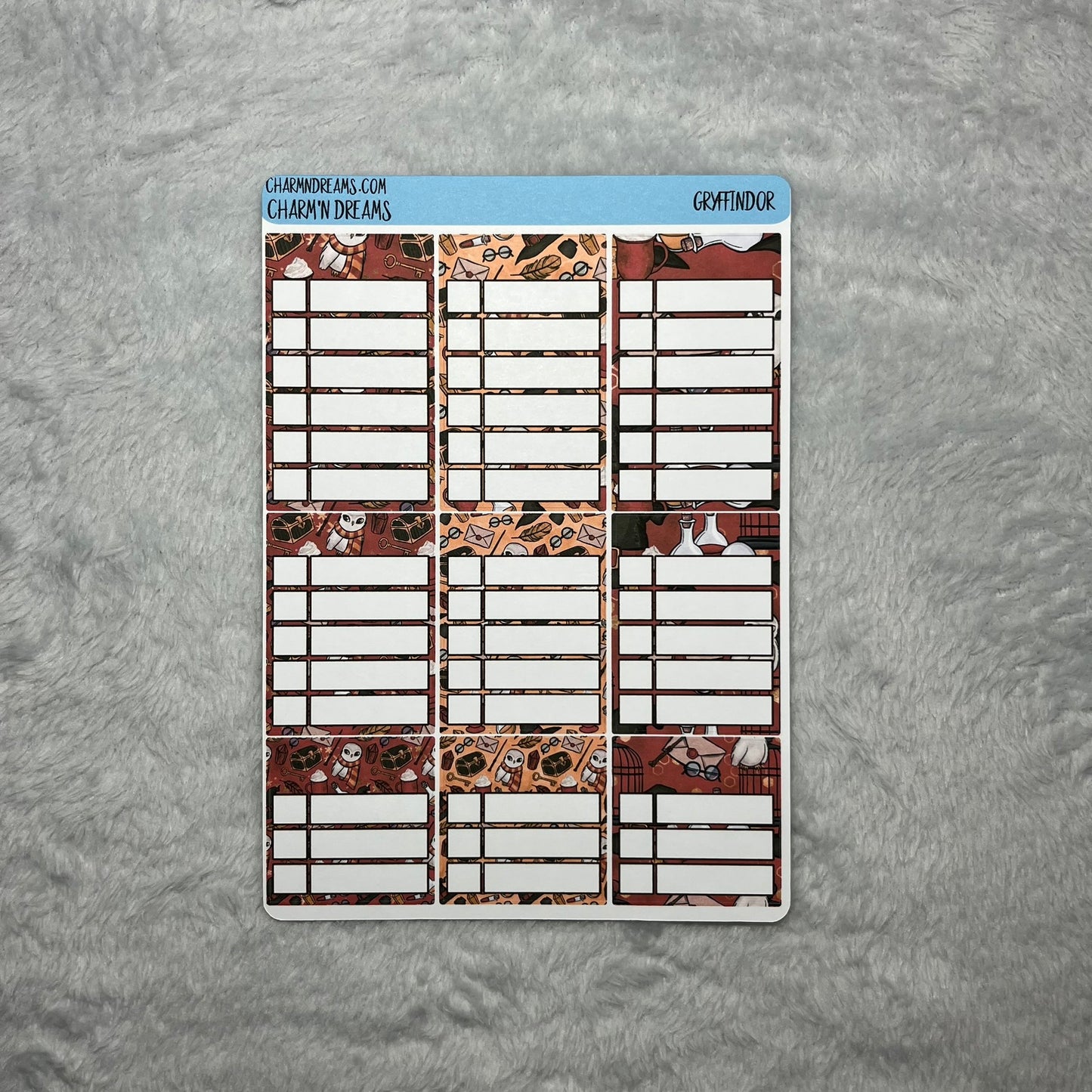Wizard School Gryffindor Planner Sticker Kit