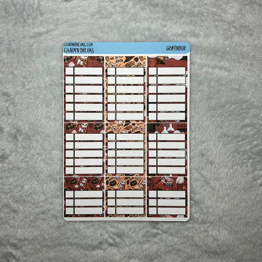 Wizard School Gryffindor Planner Sticker Kit