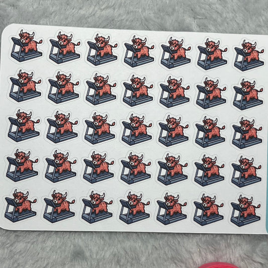 Highland Cow Cardio Icon Planner Stickers