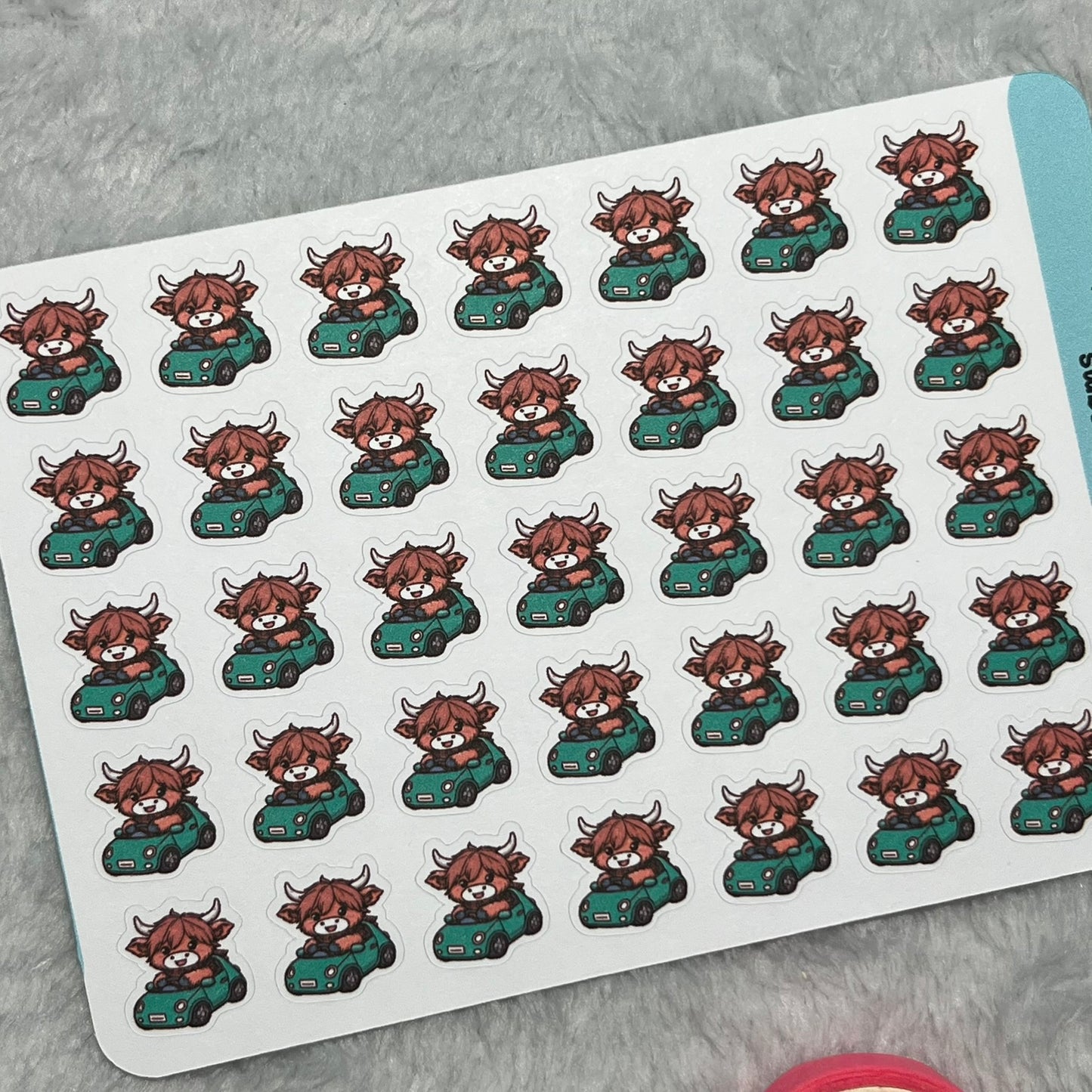 Highland Cow Road Trip Icon Planner Stickers