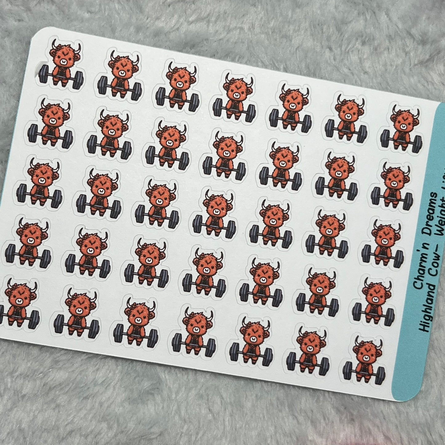 Highland Cow Weights Icon Planner Stickers