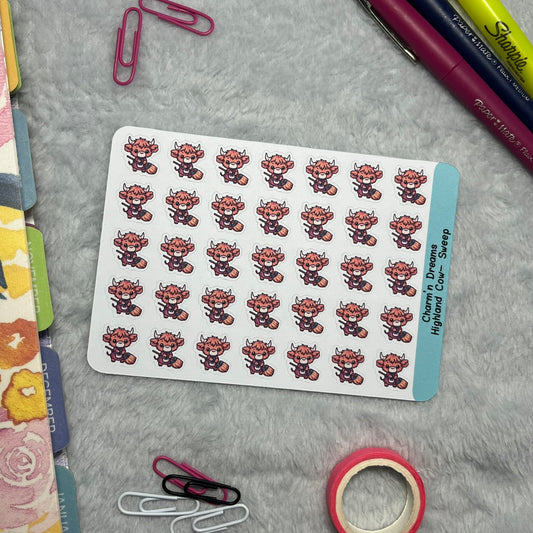 Highland Cow Sweep Icon Planner Stickers