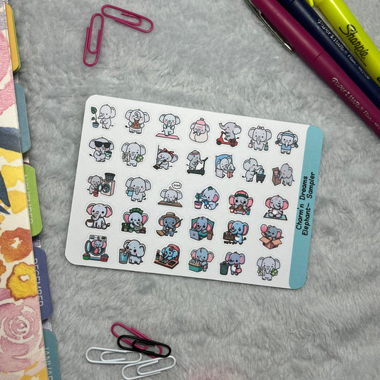 Elephant Sampler Icon Planner Stickers