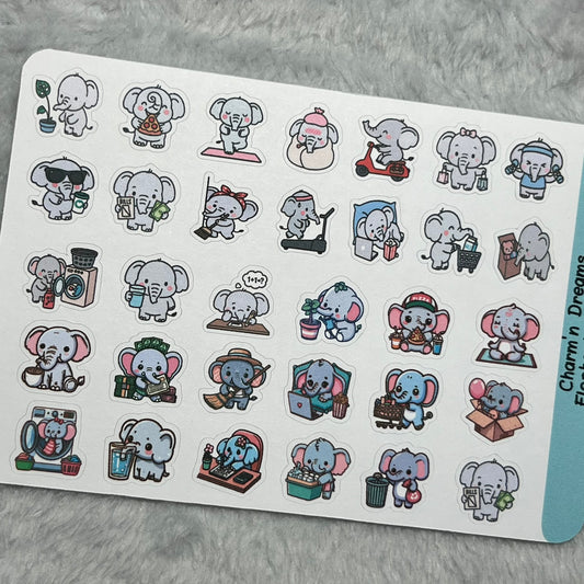 Elephant Sampler Icon Planner Stickers