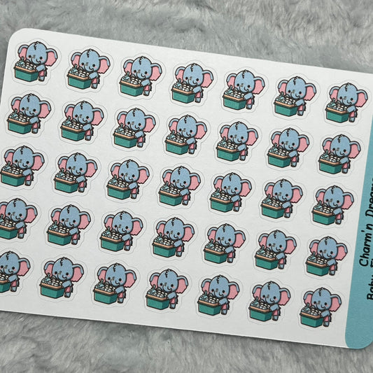 B Elephant Wash Dishes Icon Planner Stickers