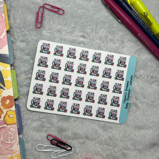 B Elephant Laundry Icon Planner Stickers
