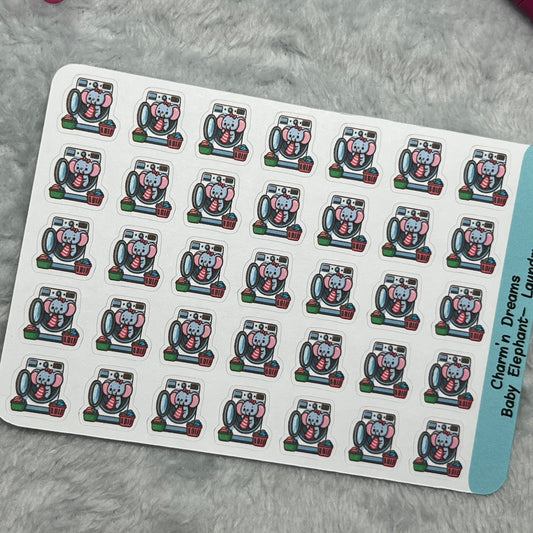 B Elephant Laundry Icon Planner Stickers