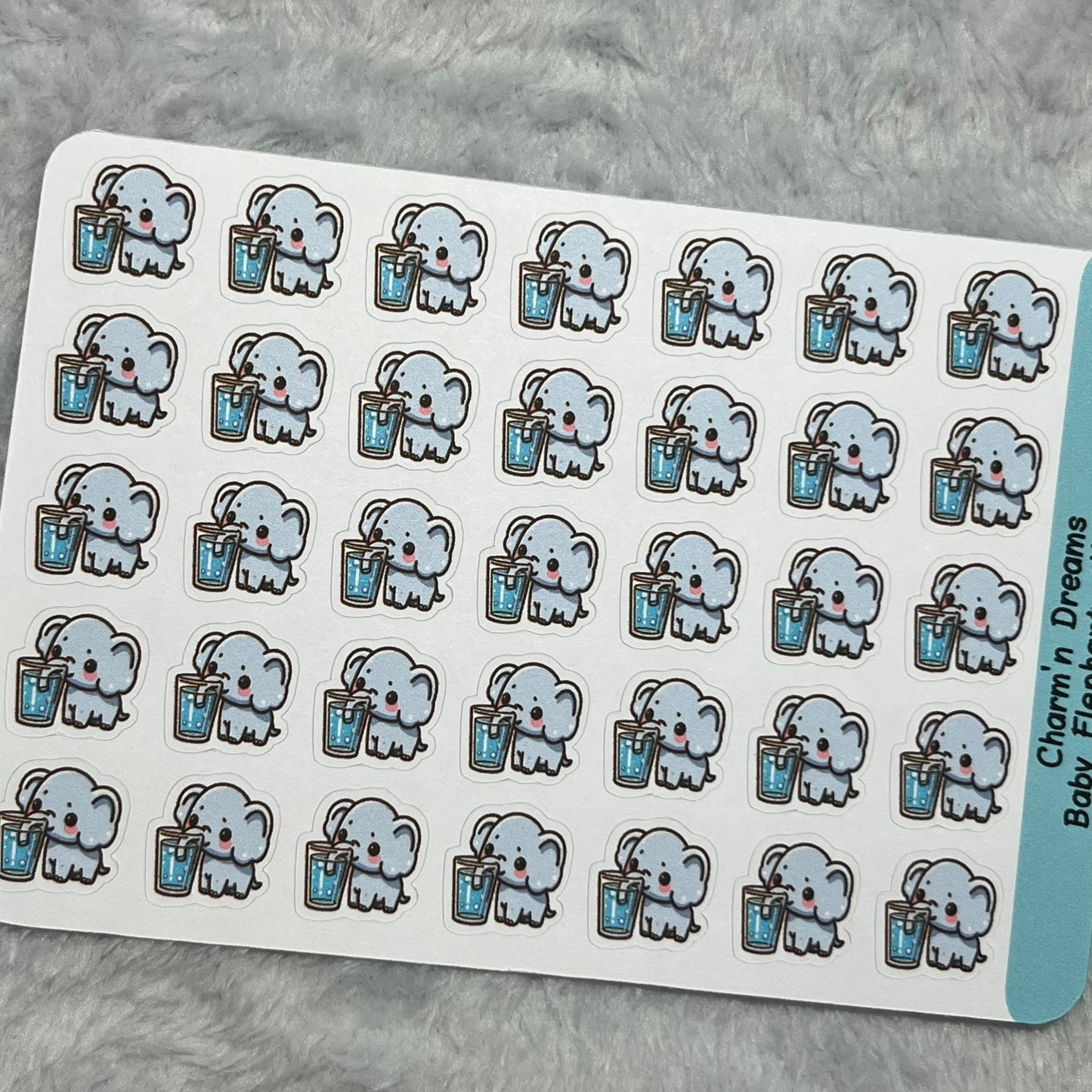 B Elephant Hydrate Icon Planner Stickers