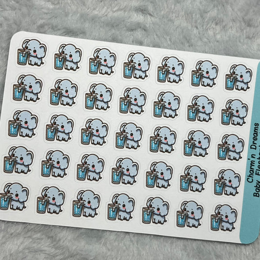 B Elephant Hydrate Icon Planner Stickers