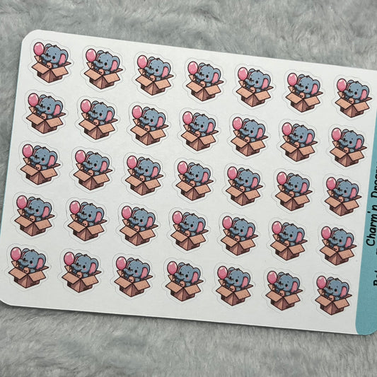 B Elephant Happy Package Icon Planner Stickers