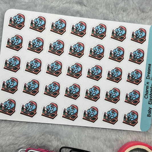 B Elephant Homework/ Work Icon Planner Stickers