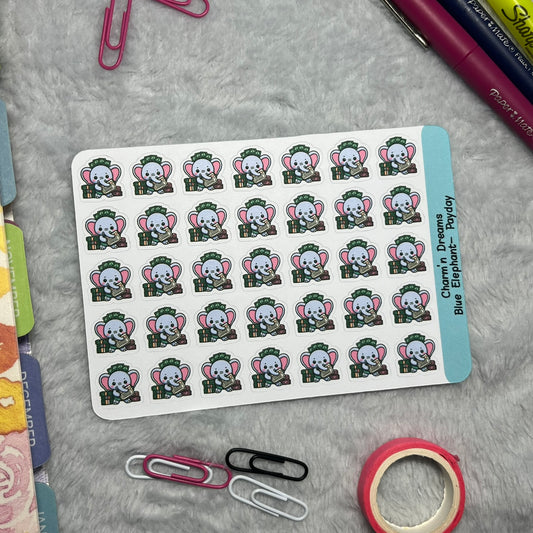 B Elephant Pay Day Icon Planner Stickers