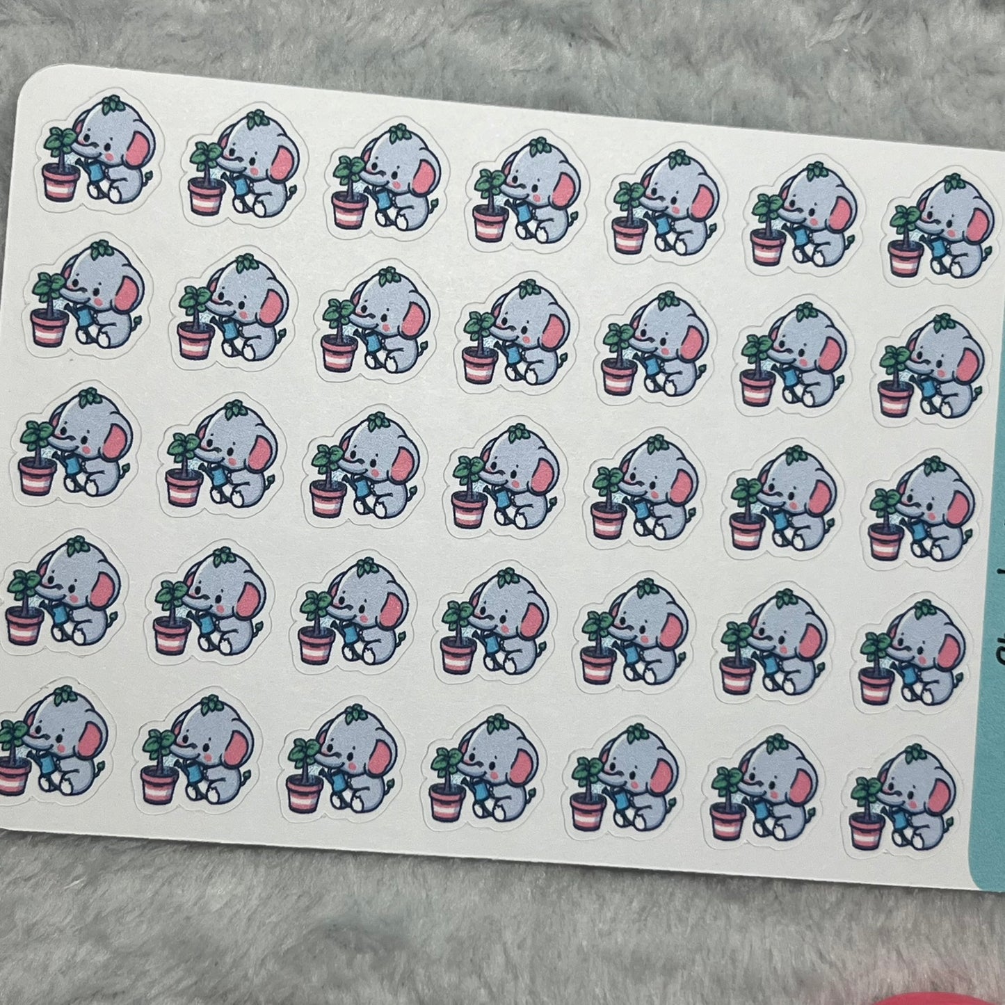 B Elephant Water Plants Icon Planner Stickers