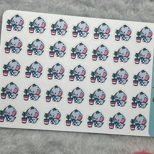 B Elephant Water Plants Icon Planner Stickers